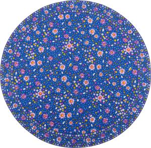 Provencal Quilted Round Table Mat Blue "Liberty
