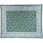 Quilted Green Cotton placemat 15"x19", Volutes pattern