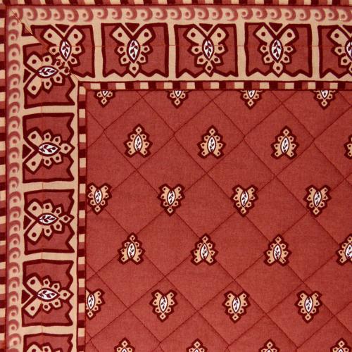 Provencal quilted table runner Brick "Roussillon" 14x28 inch