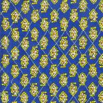 Reversible Placemat "Blue Lotus" design and plain Yellow