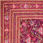 Square Cotton Tablecloth Cassis 63"X63" "Colombes" pattern
