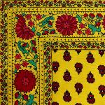 Provencal Square Cotton Tablecloth Yellow "Sities" pattern 63" x 63