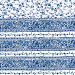 Rectangle <B><B>Coated</B></B> Cotton Tablecloth 61X79" White/Blue "Country" design