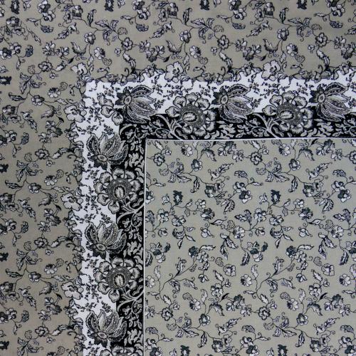 Grey Rectangle Tablecloth 63X79" "Country" pattern