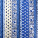 Provencal Quilted Cotton Square Table Mat Blue "Gordes" pattern