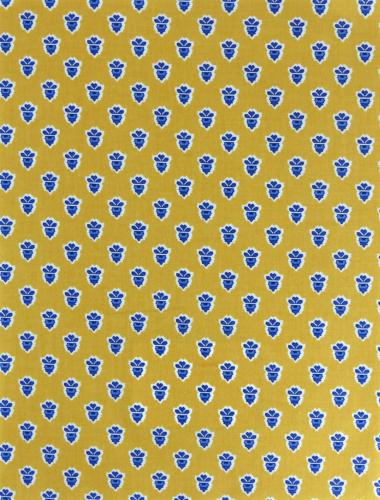French Provencal Printed cotton Fabric Bonis Yellow