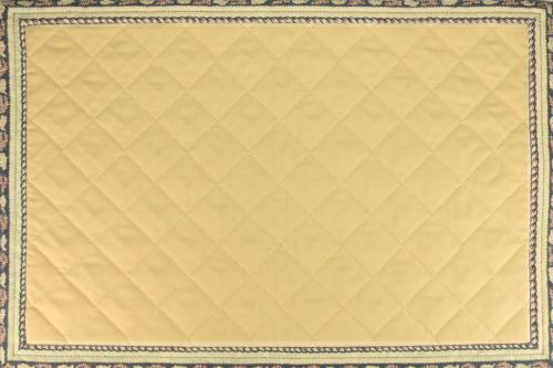 Reversible Quilted placemat plain Beige and "Floral" design