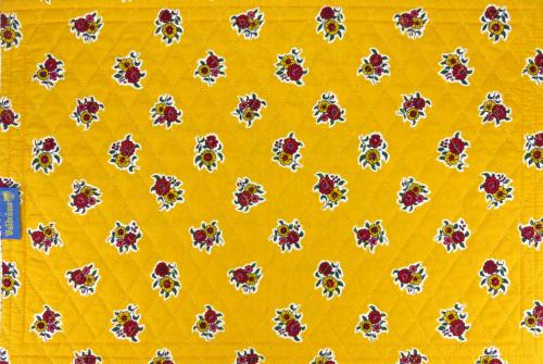 Reversible Quilted placemat "Flowers" and plain Yellow
