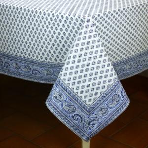 Provencal Square Cotton Tablecloth White "Bastidin" 63" x 63