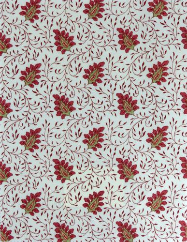 French Printed Fabric Campano Cream Coral