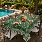 Rectangle Cotton Tablecloth Green "Vaccares" pattern