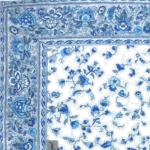Square Quilted Table Mat White/Blue "Country