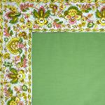 Provencal Light Green Square Cotton Tablecloth 67"X67" "Country"