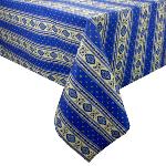 Blue Rectangle Coated Cotton Tablecloth "Stripes" pattern