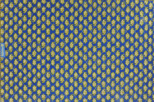 Reversible Placemat "Blue Lotus" design and plain Yellow