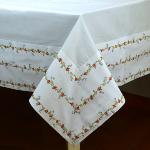 Provencal Square Cotton Tablecloth Plain Blanc 39" x 39