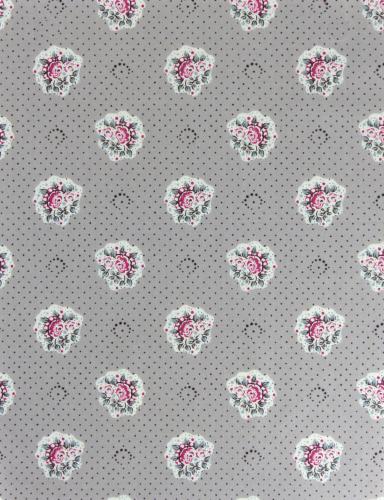 French Provencal Printed cotton Fabric Flowers Beige