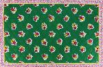 Quilted placemat 12x18" Green, Flowers design