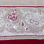 Provencal Rectangle Cotton & Linen Tablecloth Ecru/Red