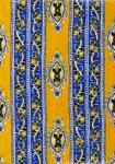 “Yellow/Blue Ecusson”, Cotton fabric precut stripe 5,2