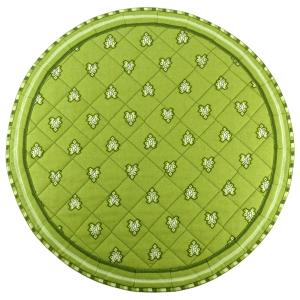 Provencal Quilted Round Table Mat Green "Roussillon