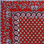 Provencal Quilted Cotton Square Table Mat Red "Dentelle" pattern