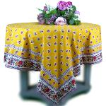 Square Provencal Cotton Tablecloth 63"X63" "Flowers" 