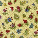 Reversible Quilted placemat "Floral" design and plain Beige
