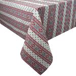 Pink Rectangle Coated Cotton Tablecloth "Stripes" pattern