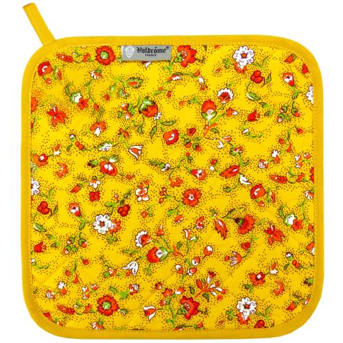 Quilted Potholder Provencal design Yellow Country