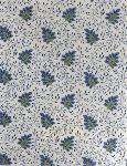 French Printed Fabric Campano Cream Blue