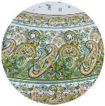 Round Coated Cotton Tablecloth Lichen "Bagnols"