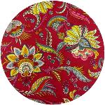 Round Cotton Provencal Tablecloth Red "Inola"