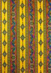 “Yellow Volutes”, French Border Stripe Fabric 55