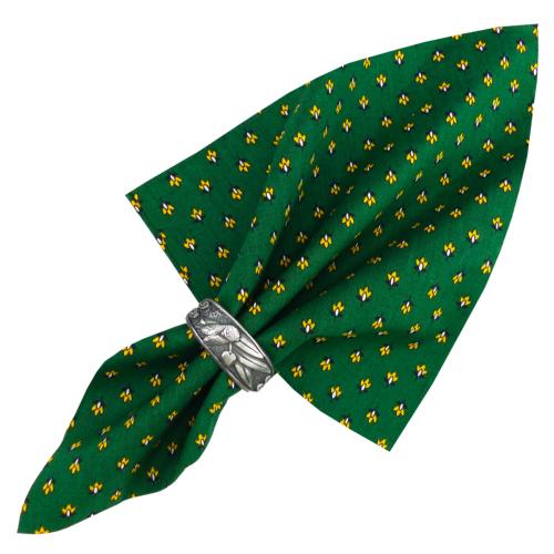 Green Napkin, Provencal design "Lavender", 100% pure cotton