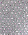 French Provencal Printed cotton Fabric Indianaire Grey