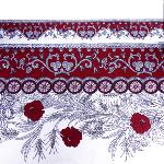 Rectangle <B>Coated</B> Cotton Tablecloth 61X79" Red "Dentelle" design