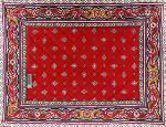 Red Quilted placemat 14"x18", "Calissons" design