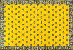 Quilted placemat 12x18" Yellow, Camellias pattern