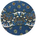 Round Cotton Coated Tablecloth Blue "Mistraou" pattern