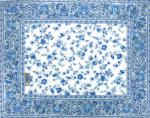 French Country Cotton Placemat White/Blue14x18''