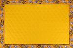 Reversible Placemat plain Yellow and "Blue Lotus" design
