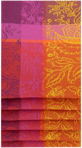 Set of 6 Jacquard Dishtowels 22x31" Yellow Colombes pattern